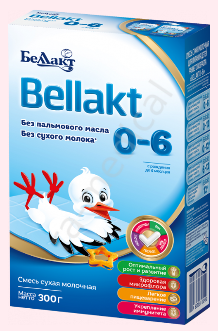 Смесь сухая молочная для питания детей раннего возраста "Bellakt 0-6", в картонной пачке